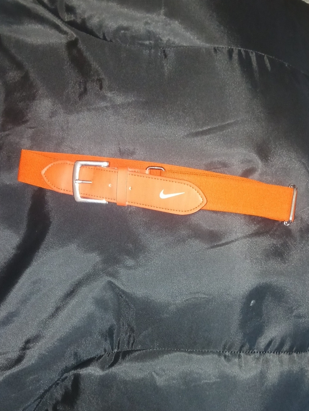 Nike Red Softball Belt with Leather Accents and Swoosh